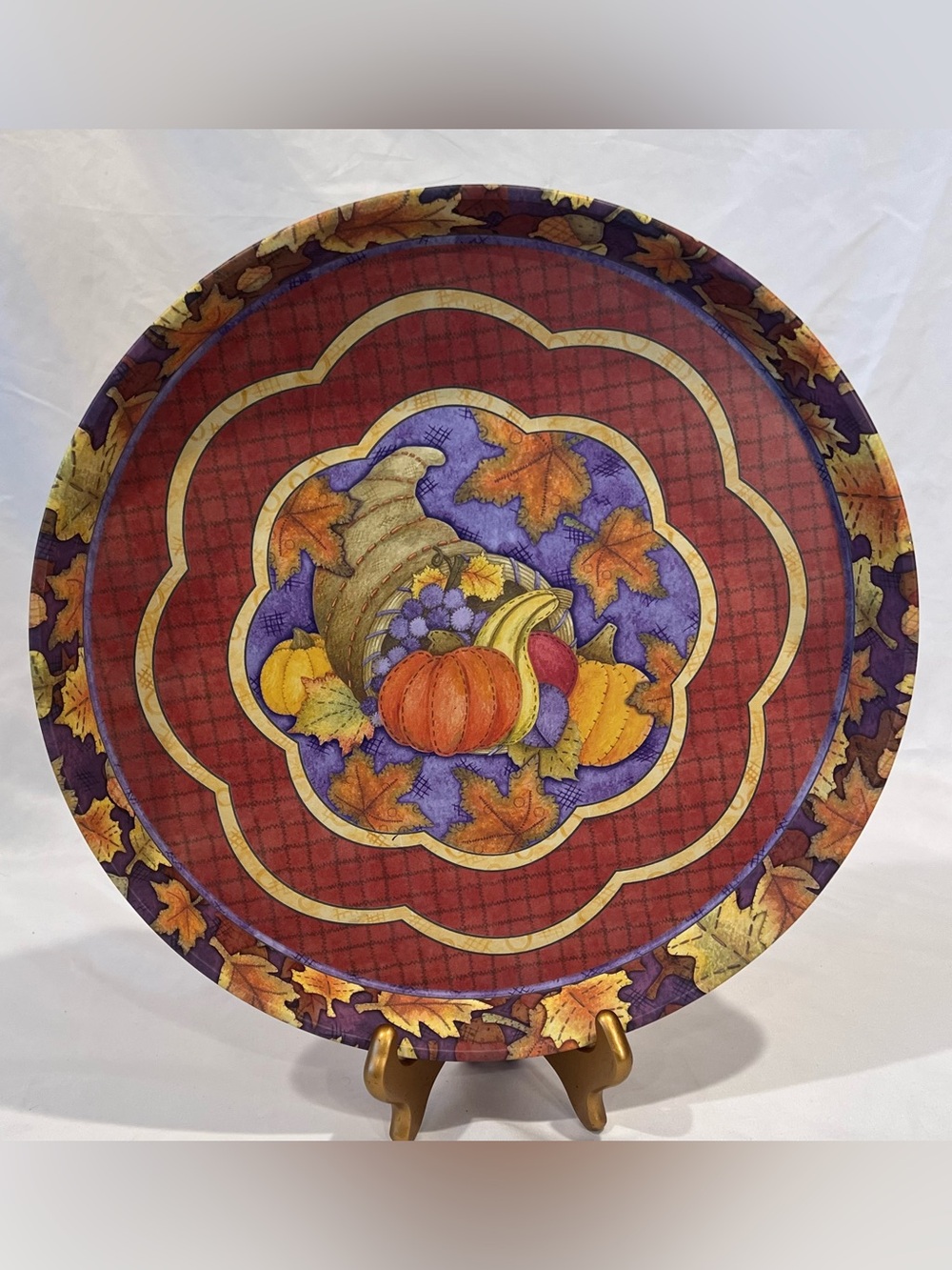 Debbie Mumm Harvest Fall Pumpkin Serving Tray 2009